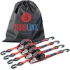 Sturdlink automatiniai įtempimo diržai su S kabliais, 5 m x 25 mm, 350 kg, rinkinys 4 vnt.