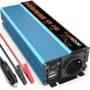 SUDOKEJI automobilinis įtampos keitiklis 12 V į 230 V, 1000 W, gryna sinusoidė FLAMEZUM