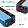 SUDOKEJI automobilinis įtampos keitiklis 12 V į 230 V, 1000 W, gryna sinusoidė FLAMEZUM