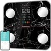 Svarstyklės Healthkeep išmani asmeninė kūno analizės svarstyklė su riebalų ir raumenų matavimu, 15 rodmenų, pulsometras, juodas marmuras, FG2016LB