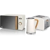 Swan Nordic pusryčių rinkinys: 1,7 l virdulys 2200 W ir 20 l 800 W mikrobangų krosnelė, balta