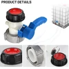 SWAWIS IBC konteinerio rutulinis vožtuvas DN50, aliuminis ir ABS, įvadas 75 mm, išvadas 50 mm