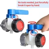 SWAWIS IBC konteinerio rutulinis vožtuvas DN50, aliuminis ir ABS, įvadas 75 mm, išvadas 50 mm