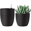 T4U dekoratyvinis plastikinis vazonas su savilaistymo sistema ir vandens lygio indikatoriumi, 15 cm, 4 vnt. rinkinys
