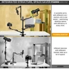 TARION 4-in-1 stalo laikiklis su mikrofono ir monitoriaus mechaniniais lankstais TitanRig-Desk