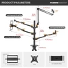 TARION 4-in-1 stalo laikiklis su mikrofono ir monitoriaus mechaniniais lankstais TitanRig-Desk