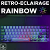 THE G-LAB pusiau mechaninė 60 % žaidimų klaviatūra, USB, AZERTY, KEYZ-HYDROGEN-GRB/FR