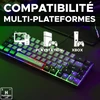 THE G-LAB pusiau mechaninė 60 % žaidimų klaviatūra, USB, AZERTY, KEYZ-HYDROGEN-GRB/FR