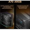 Thermalright ATX kompiuterio korpusas, stiklo šonai, ARGB, USB-C, 8 ventiliatorių palaikymas, A70 ARGB