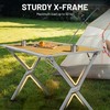 TIMBER RIDGE sulankstomas kempingo stalas, aliuminis, 110 × 70 cm, 4–6 asmenims