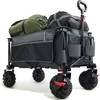 TIMBER RIDGE sulankstomas transportavimo vežimėlis, 100 kg apkrova, dideli ratai, reguliuojama rankena, šoninė kišenė, pilkas, EU-TR-21727