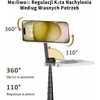 TONEOF magnetinis 173 cm aliuminio telefono trikojis su asmenukių lazda ir pulteliu, juodas–violetinis
