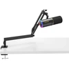 TONOR dinaminis USB/XLR mikrofonas su RGB šviesa, nuleidžiamu stovu, TD520S+