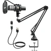 TONOR USB kondensatorinis kardioidinis mikrofonas su reguliuojamu stovu ir pop filtru TC30+
