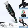 Toocki USB-C į USB-C laidas su LED ekranu, 100W, 1 m, greitasis krovimas, juodas, TQ-X03C2
