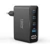 TOPADRE 100 W USB-C įkroviklis su 3 USB-C ir USB-A jungtimis bei LED ekranu, RCE-10002