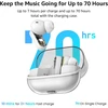 TOZO belaidės į ausis įdedamos ausinės Crystal Pods Bluetooth 5.4 su hibridiniu ANC T11147