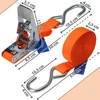 Transportavimo dirželių rinkinys su įtempėju ir kabliukais, 2,5 cm x 6 m, 4 vnt., 700 kg