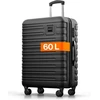 Kelioninis Travely kietas lagaminas 75 l, 4 ratukai, TSA užraktas, polikarbonatas, juodas, L