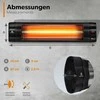 TRESKO infraraudonųjų spindulių šildytuvas, 2500 W, su nuotolinio valdymo pultu, sieninis modelis, THSL-009