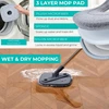 True & Tidy grindų valymo rinkinys su 2 skyrių kibiru ir 2 mikropluošto šluostėmis SPIN-800 A