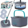 True & Tidy grindų valymo rinkinys su 2 skyrių kibiru ir 2 mikropluošto šluostėmis SPIN-800 A