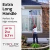 Tyroler Bright Tools Tyroler langų valymo įrankis 2 viename su mikropluošto šluoste ir nerūdijančio plieno rankena 203 cm