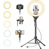 UBeesize 30,5 cm LED selfių žiedinis apšvietimas su 170 cm stovu, USB, modelis TBC001