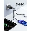 UGREEN 30W GaN II 3 lizdų USB-C / USB-A sieninis įkroviklis, juodas