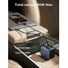 UGREEN 3‑in‑1 90 W automobilinis įkroviklis su 60 W ištraukiamu USB‑C laidu, 3x USB jungtys