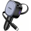 UGREEN 75 W ištraukiama automobilinė USB‑C / USB A įkroviklis su 75 cm C kabeliu, 3 lizdai, EC601