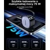 UGREEN 75 W ištraukiama automobilinė USB‑C / USB A įkroviklis su 75 cm C kabeliu, 3 lizdai, EC601