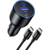 UGREEN automobilinis įkroviklis 130 W su 2 USB-C ir USB-A jungtimis, CD293