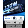 UGREEN automobilinis įkroviklis 130 W su 2 USB-C ir USB-A jungtimis, CD293
