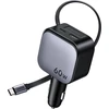 UGREEN automobilinis įkroviklis 60 W su įtraukiamu USB-C laidu, USB-C ir USB-A, EC602