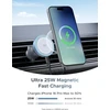 Ugreen Automobilinis magnetinis laikiklis MagFlow su belaidžiu Qi2 įkrovimu 25W, pilkas