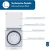 Unitec mechaninis dieninis laikmatis, IP44, 15 min intervalas, analoginis, baltas, 30981:UNITEC