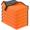 URAQT mikropluošto šluostės automobiliui ir namams, 6 vnt., 40x60 cm, 400g/m², oranžinės