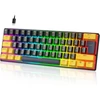 UrChoiceLtd mechaninė žaidimų klaviatūra 60%, 61 mygtukas, UK išdėstymas, RGB, Hot-swap, raudoni jungikliai MK21