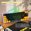 UrChoiceLtd mechaninė žaidimų klaviatūra 60%, 61 mygtukas, UK išdėstymas, RGB, Hot-swap, raudoni jungikliai MK21