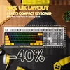 UrChoiceLtd mechaninė žaidimų klaviatūra 60%, 61 mygtukas, UK išdėstymas, RGB, Hot-swap, raudoni jungikliai MK21