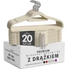 Utopia Home aksominės neslystančios drabužių pakabos 42 cm, 20 vnt., dramblio kaulo