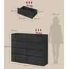 VASAGLE 8 stalčių komoda iš medžio drožlių plokštės ir MDF, 119,4 × 40 × 97,5 cm, LTS618BE01