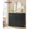 VASAGLE 8 stalčių komoda iš medžio drožlių plokštės ir MDF, 119,4 × 40 × 97,5 cm, LTS618BE01
