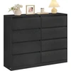 VASAGLE 8 stalčių komoda iš medžio drožlių plokštės ir MDF, 119,4 × 40 × 97,5 cm, LTS618BE01