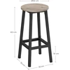 VASAGLE baro kėdžių rinkinys, 4 vnt., 65 cm, su metaliniu rėmu LBC232B02