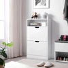 VASAGLE batų spintelė su 2 atverčiamomis durelėmis ir atvira lentyna 60 × 24 × 102 cm LBC040W01