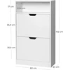 VASAGLE batų spintelė su 2 atverčiamomis durelėmis ir atvira lentyna 60 × 24 × 102 cm LBC040W01