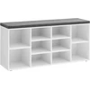 Songmics VASAGLE batų suoliukas su paminkštinta sėdyne, 10 skyrių, 104 × 30 × 48 cm, LHS10WT
