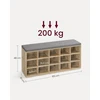 VASAGLE batų suoliukas su sėdynės pagalvėle ir 15 skyrių LHS015T60